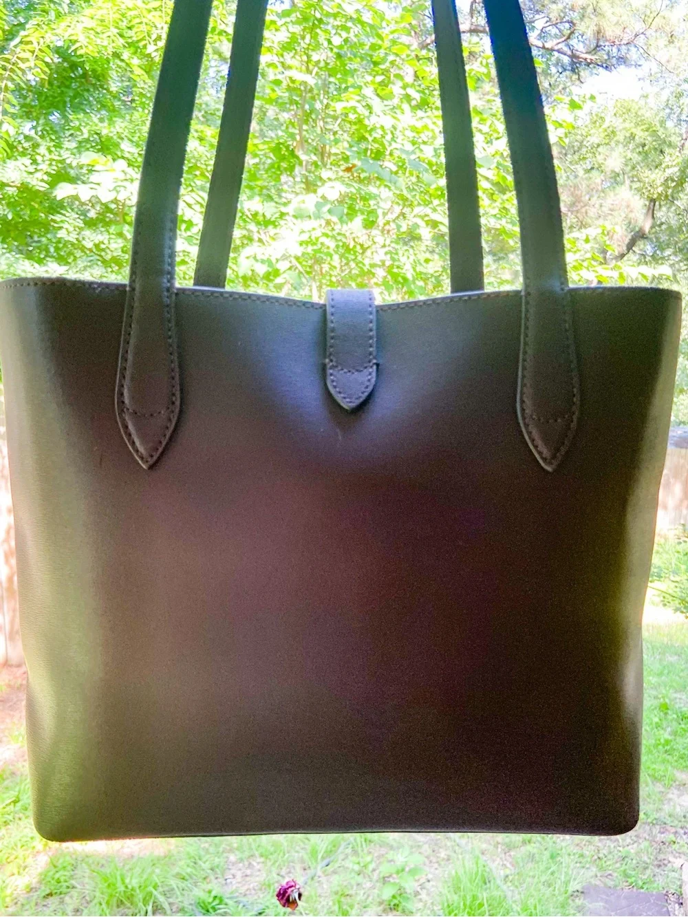 Kate Spade Kaci Small Leather Chocolate Cherry Tote with Clover Turn-Lock